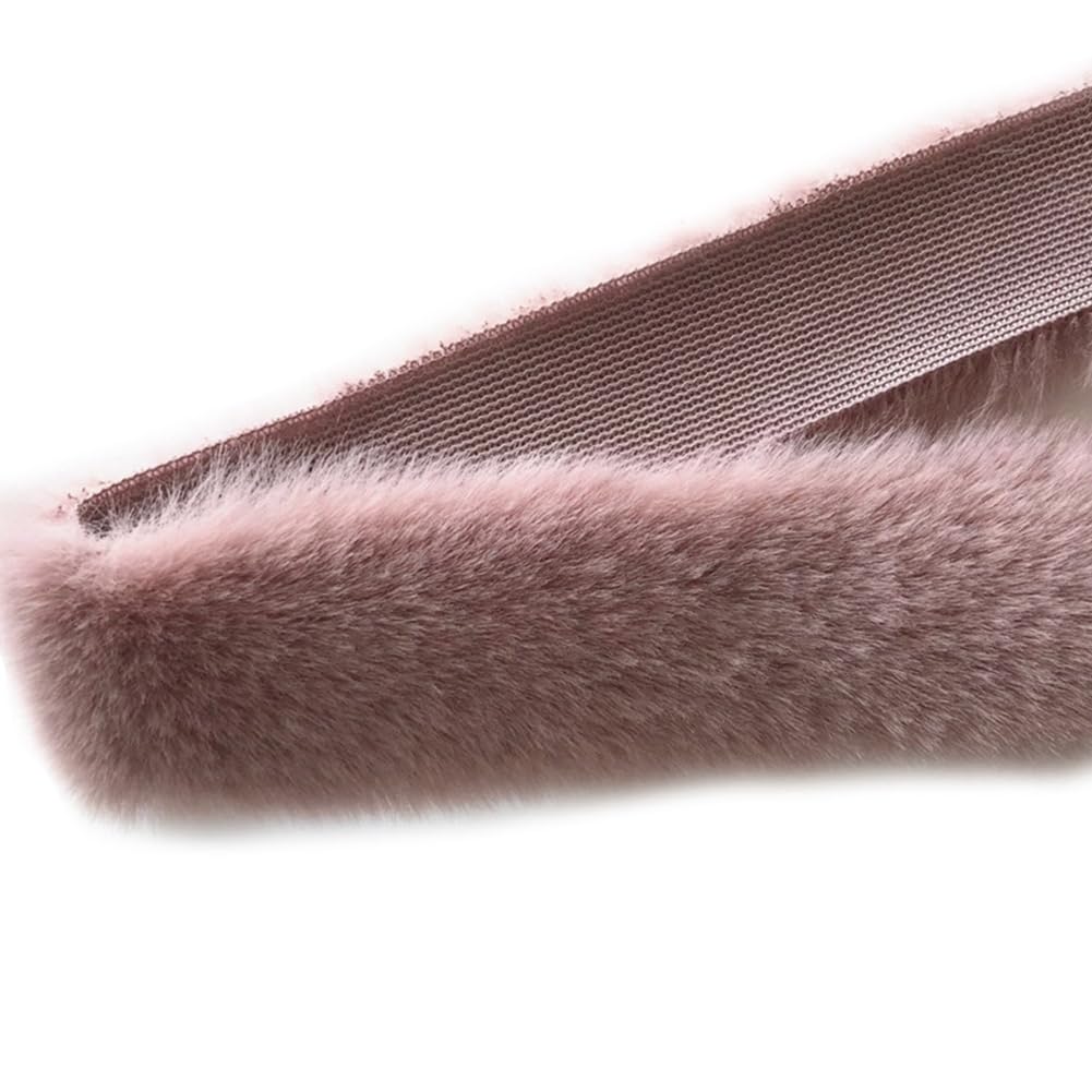 Rockreyoa Pack of 5 1 m Faux Fur Border Faux Fur Ribbon Plush Trim Plush Ribbon Decorative Ribbon Colourful Faux Fur Ribbon Trimmings for DIY Craft Props Slippers Collar Decoration Dark Pink 2 cm โ image 1