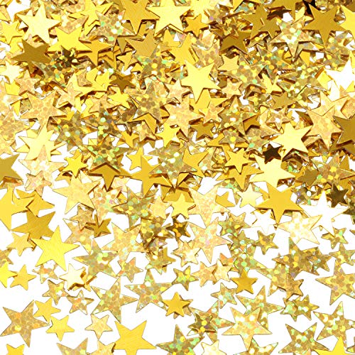 Image of 60 g Star Confetti Glitter Star Table Confetti Metallic Foil Stars for Party Wedding Festival Decorations(Glitter Gold Set, 10mm and 6mm)