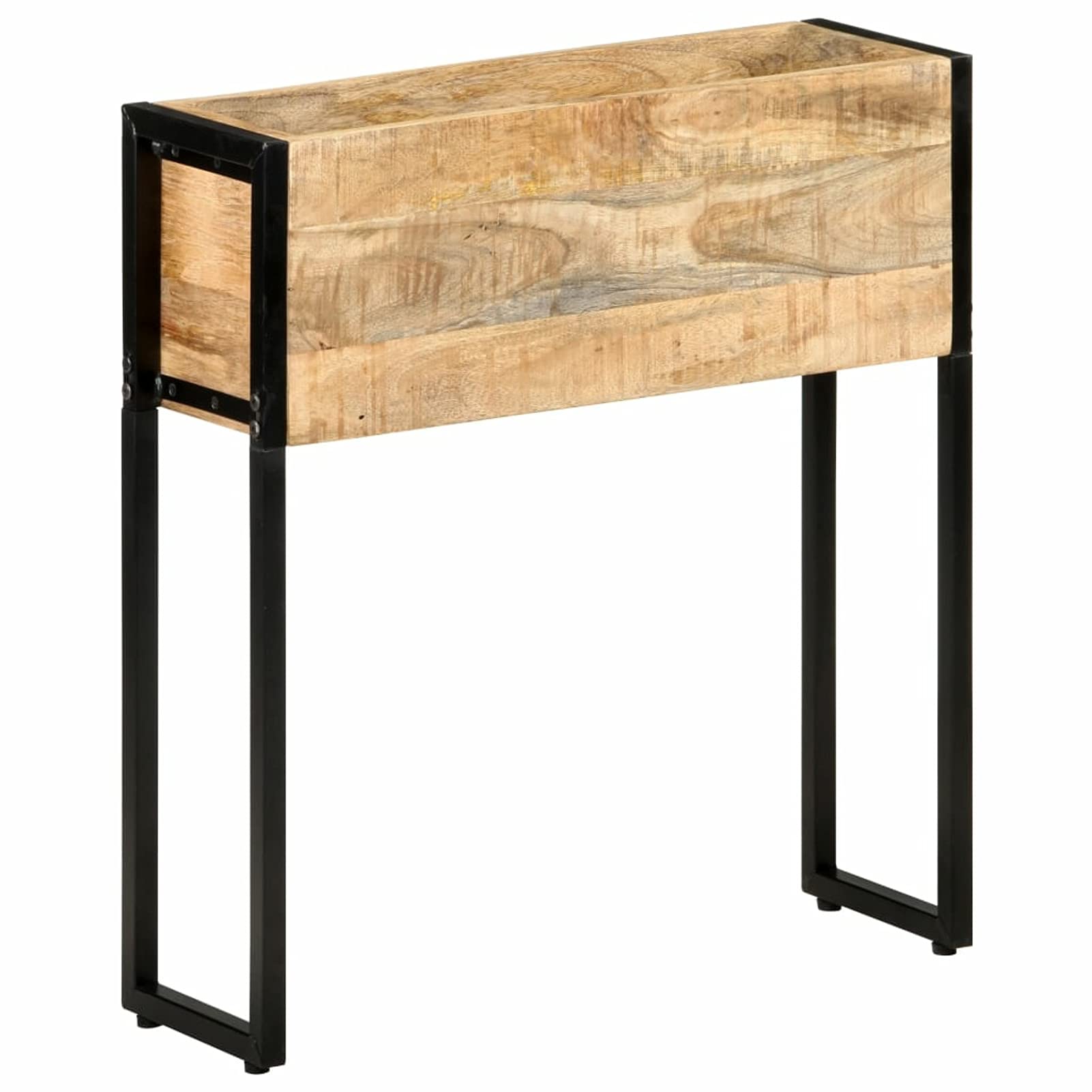 Homgoday Pflanzgefäß mit Gitter für den Garten, Pflanzgefäß 60 x 20 x 68 cm aus unbehandeltem Mangoholz, Pflanzgefäß für den Garten, Pflanzgefäß für den Außenbereich, Blumenkasten für Balkon