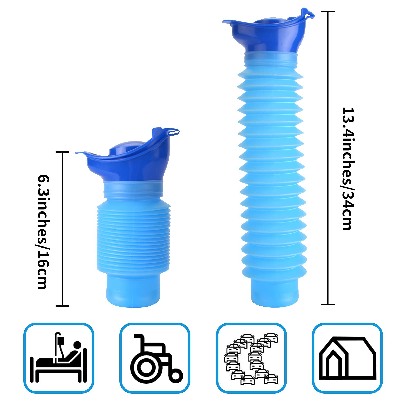 Bottiglia per urina Portatile 750 ml, Riutilizzabile, a Prova di perdite, per Campeggio, Auto, Viaggi