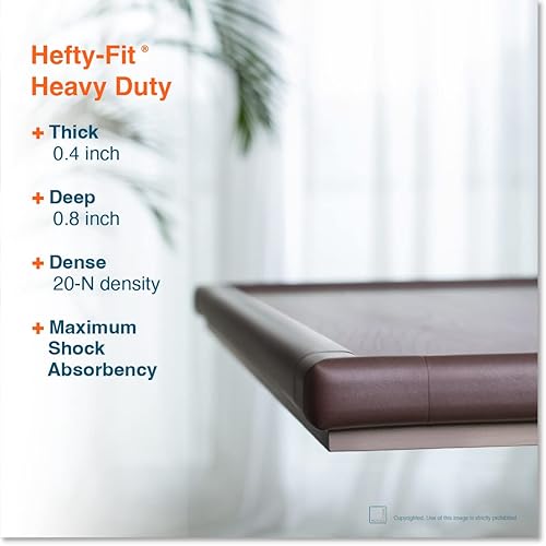 Roving Cove HeftyFit - Protector de esquina para bebé (4 esquinas grandes), protectores de goma suave de espuma de goma para muebles, adhesivo 3M