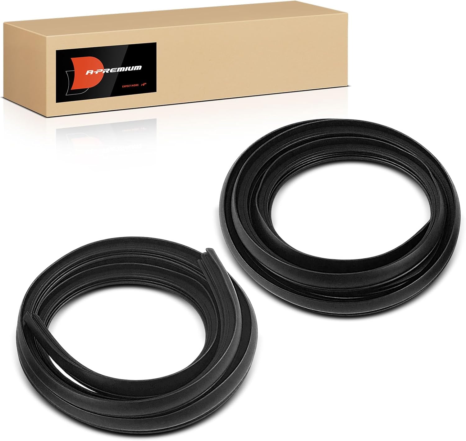 A-Premium 2PCS Rear Car Door Weather Stripping Seal Strips Compatible with Toyota Tacoma 2005-2015, Crew Cab Pickup