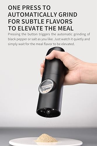 Miniatura 5 de Juego de molinillo eléctrico de sal y pimienta recargable por USB tipo C no necesita batería juego de molinillo de sal y pimienta con molinillo de