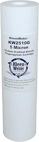 Miniatura 2 de KleenWater KW2510G - Cartucho de repuesto de filtro de agua para sedimentos de óxido de suciedad, 5 micrones, compatible con WHKF-GD05 FXWTC AP110,