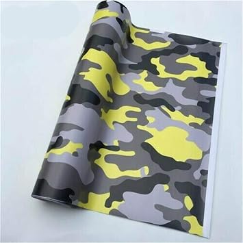 New Camo Vinyl Film Camouflage Car Wrap Film for Car Styling 2 Size 152 50CM, Yellow
