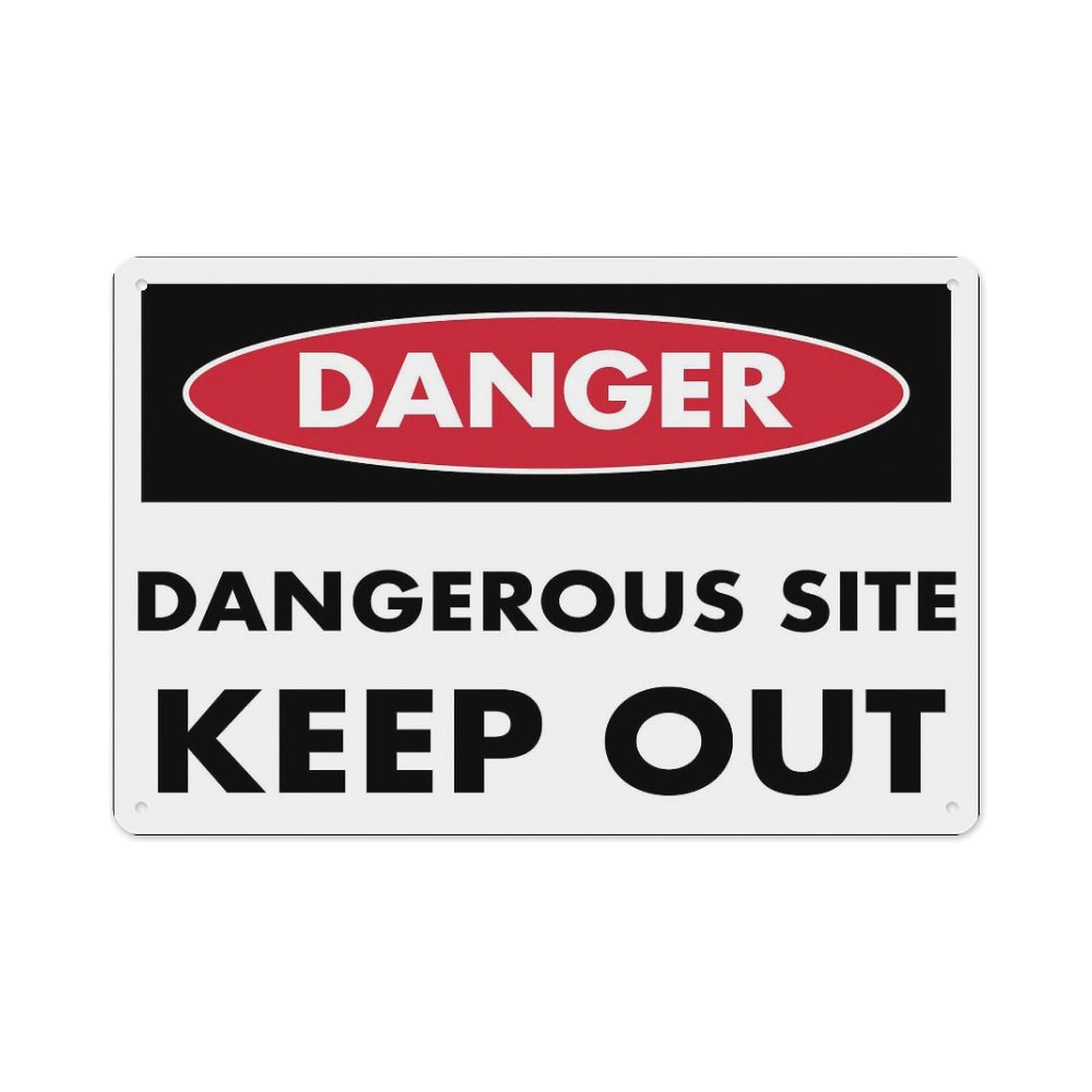 Peiyeety A07 Danger Construction Site Aluminum Tin Warning Signs For Home Outdoor Garden 12X16 Inches