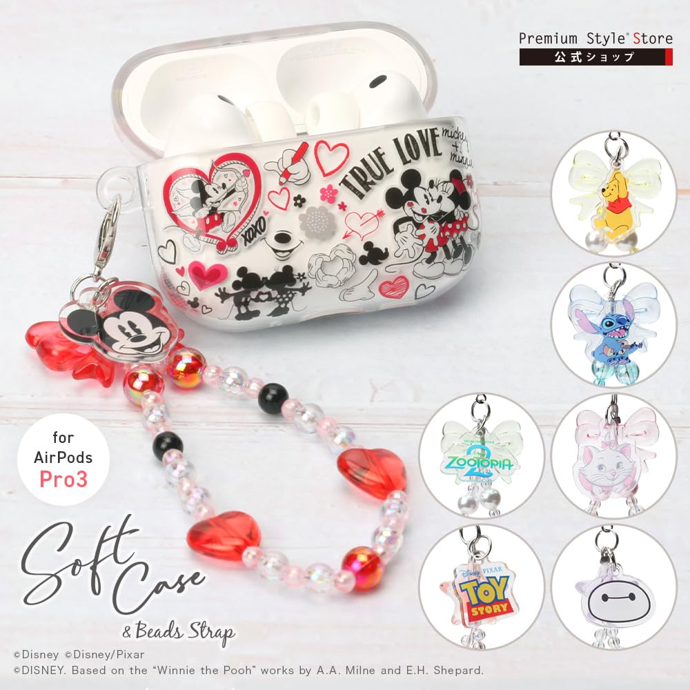 キャラクター デザイン AirPods Pro3 用 TPU ソフトケース ディズニー ミッキーマウス PG-DAPP3TP01MKY