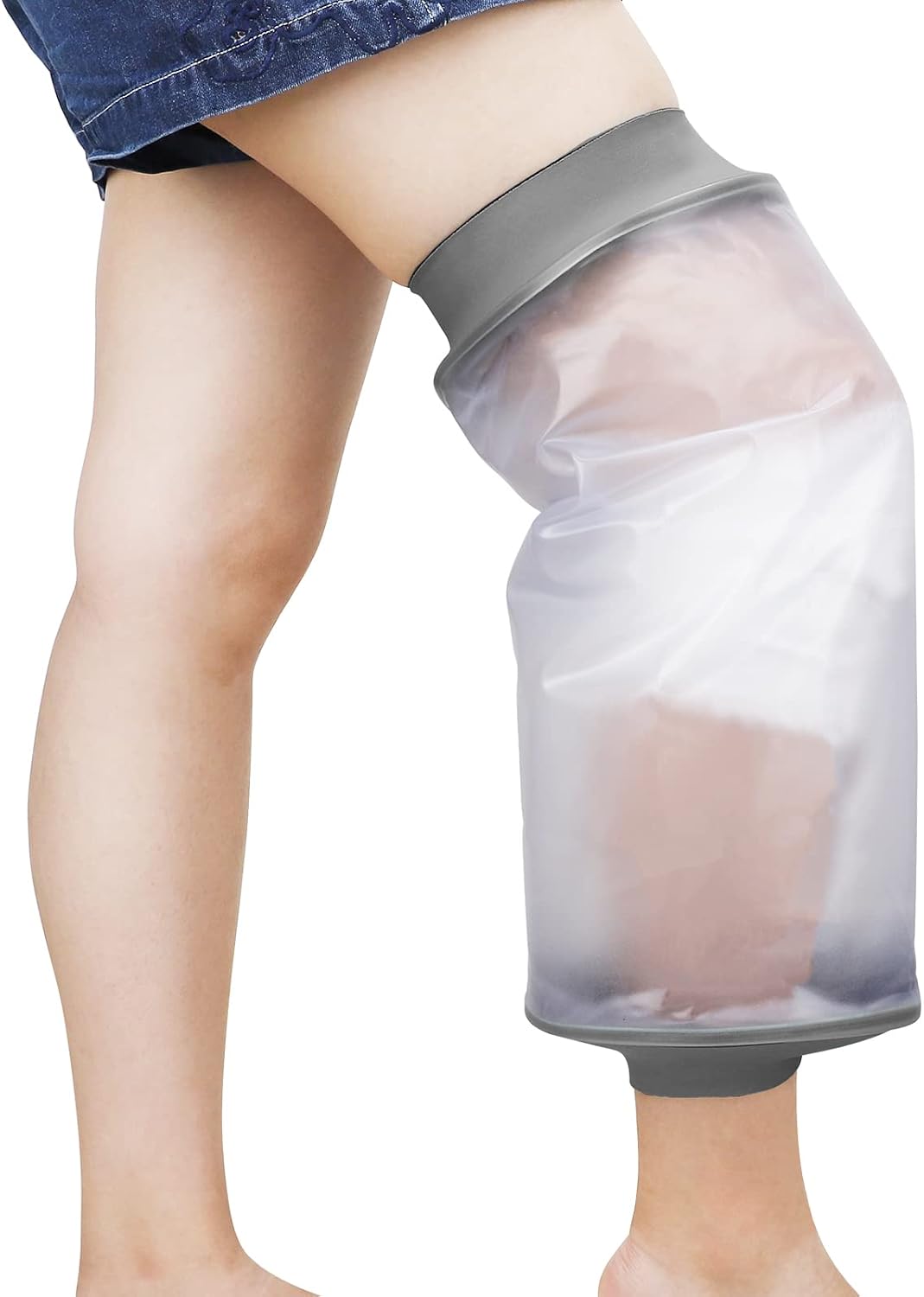 Reusable Waterproof Cast Covers for Shower Leg Kids Child Teens Watertight Protector After Foot Ankle Surgery Keep Bandage Dry (Knee(Large Size))