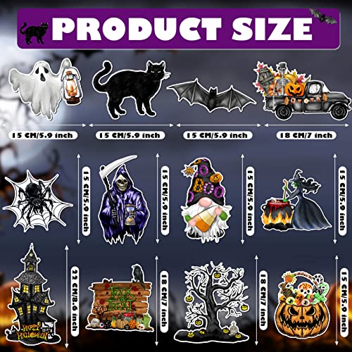 Whymeo WM-001 Halloween Magnet Decorations 12Pcs, Refrigerator Car Locker Garage Door Magnetic Stickers Fridge Magnet Decals Waterproof Halloween Pumpkin Bat Ghost Holiday Trick Or Treat Decors thumb #1