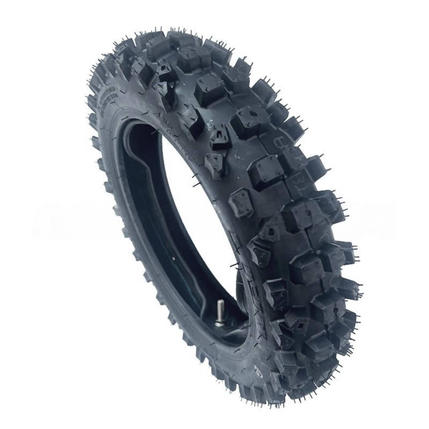 Off-Road Dirt Bike Tire with Inner Tube Aggressive Pattern 80/100-10 Tire High Traction Thickened for Riders, Trail Riding, Garage Repairs, Heavy-Duty Rear Tire-image-12