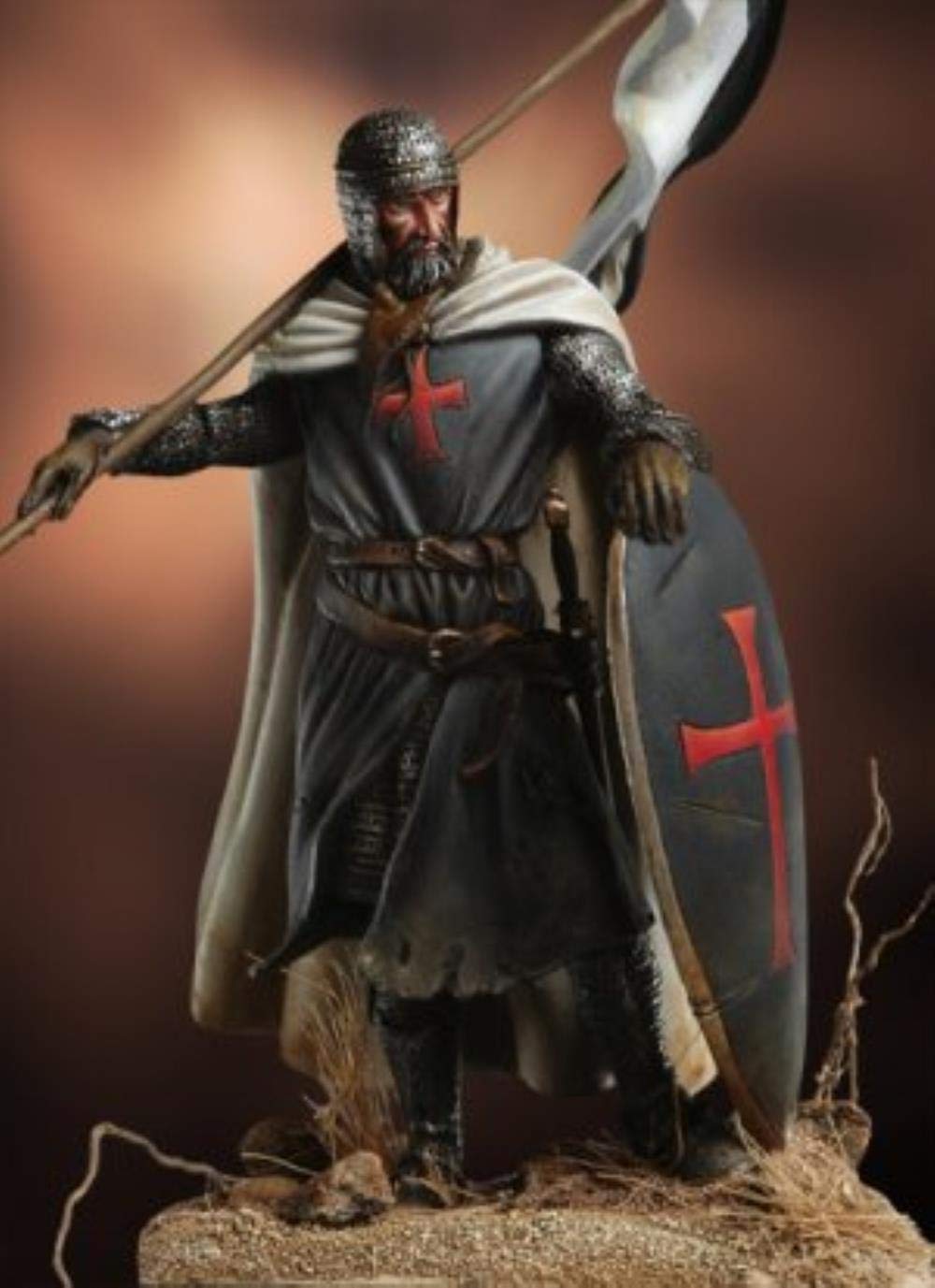 Kit résine 1/32 Chevalier Templier 54 mm pour s'initier à la peinture sur figurine historique