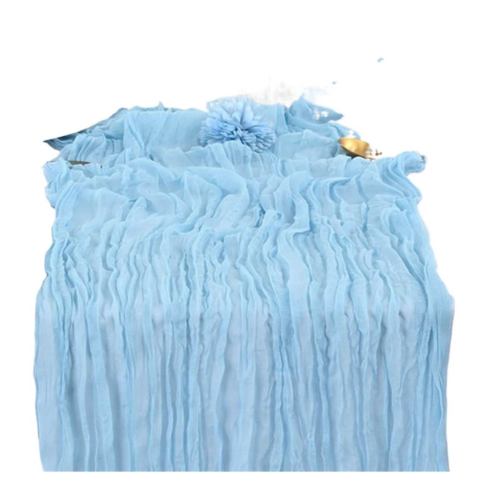 Chiffon Table Runner Table Runner Semi Sheer Fabric Cheese Cloth Party Wedding Bridal Shower Decor(Light Blue,90x180cm)