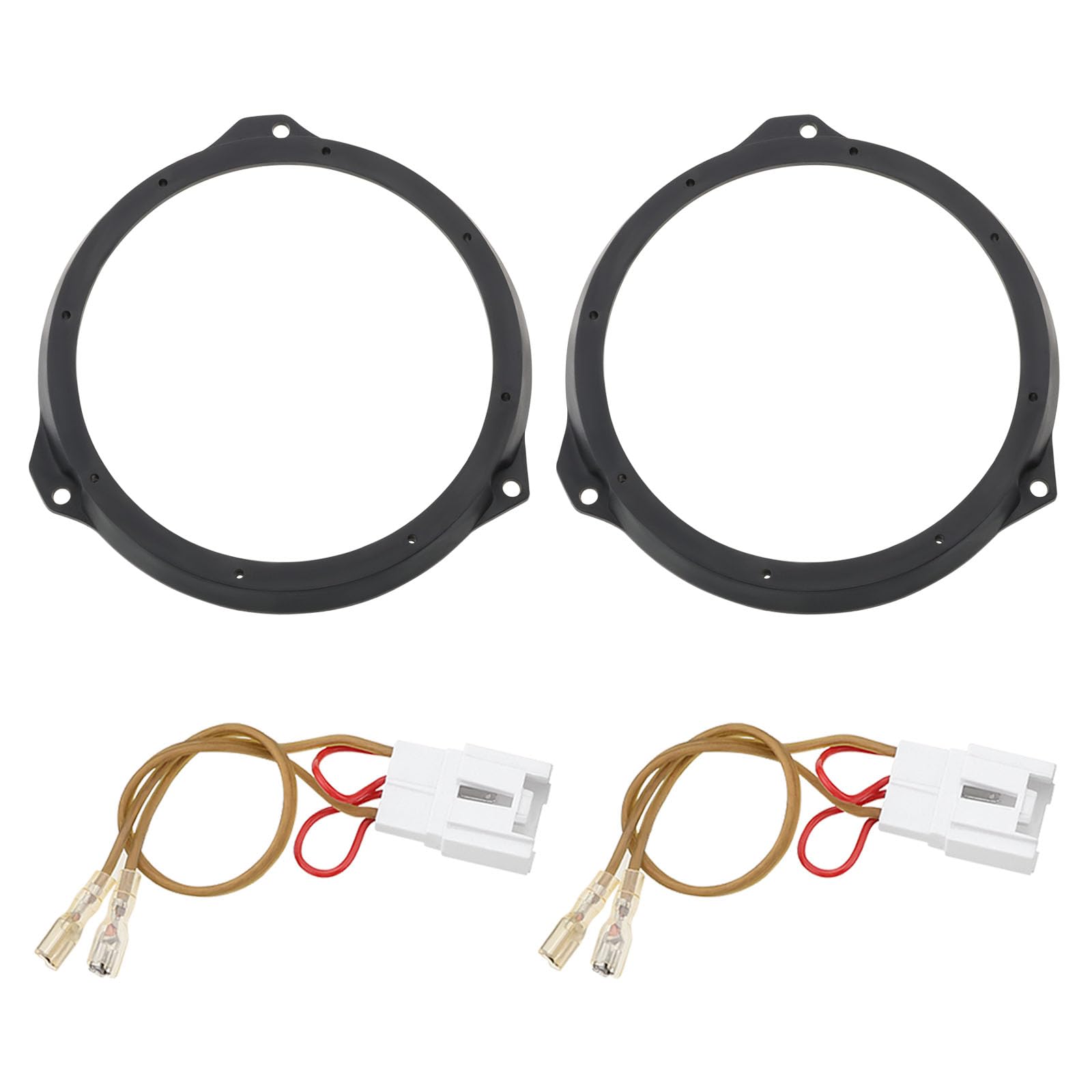 Supporti adattatori per altoparlanti da 165 mm e 6,5 pollici, compatibili con Ford Fiesta dal 2008 in poi, per porta anteriore e posteriore, in plastica, con 2 adattatori per cavi