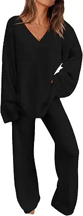 PRETTYGARDEN Lounge Sets for Women Two Piece Sweaters Pajama Set Fall Fashion 2025 Loungewear Outfits Matching Winter Clothes