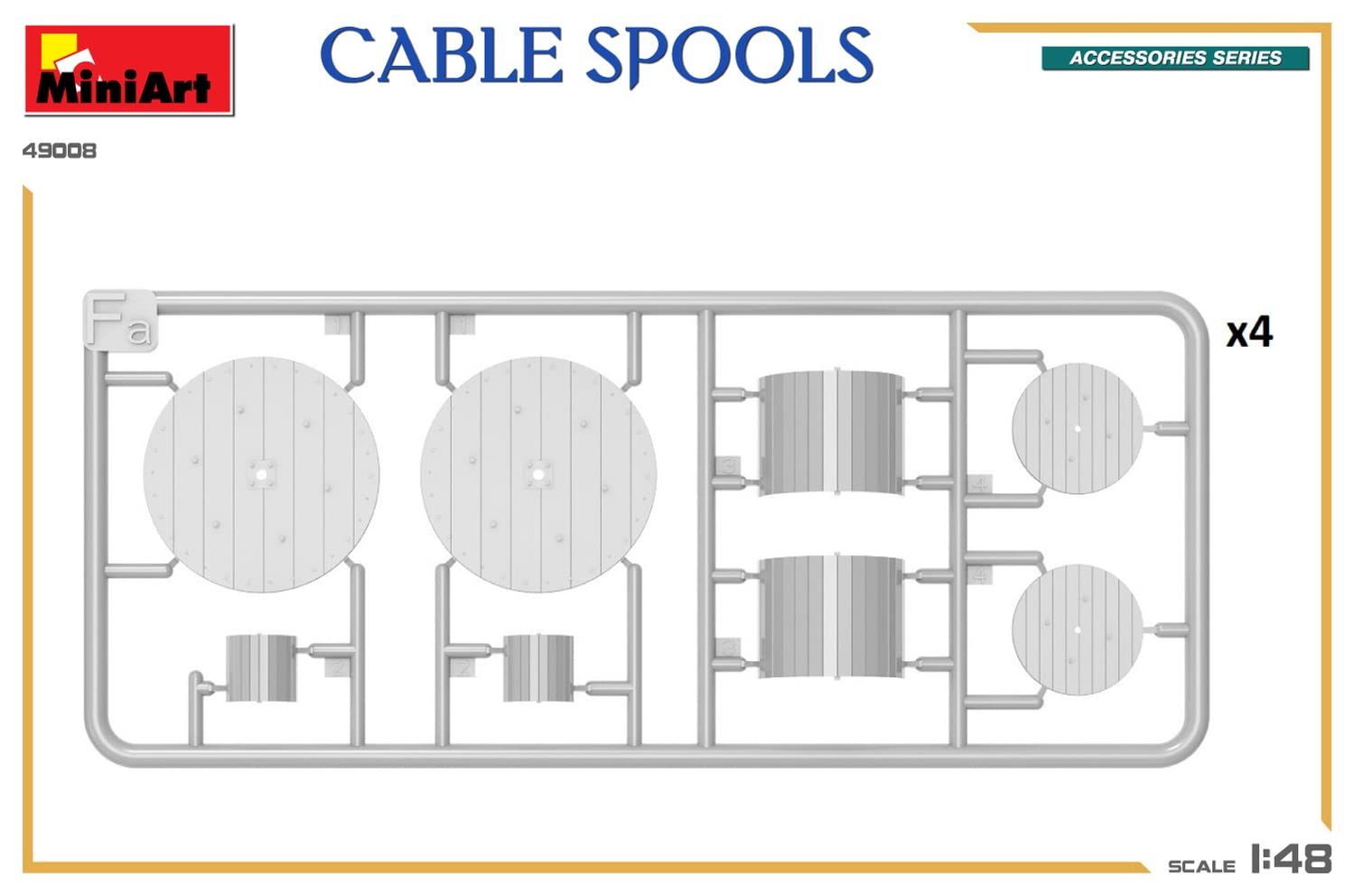 Miniart 1:48 - Cable Spools, Molded Color - Image 3