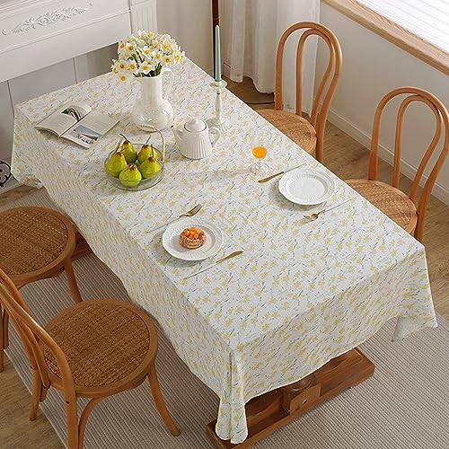 Nappe champêtre jaune pour repas en famille 100x160 anti-tache