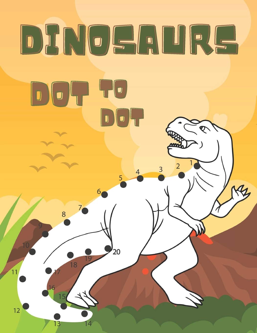 Dino World Dot to Dot Colouring Book main image 1