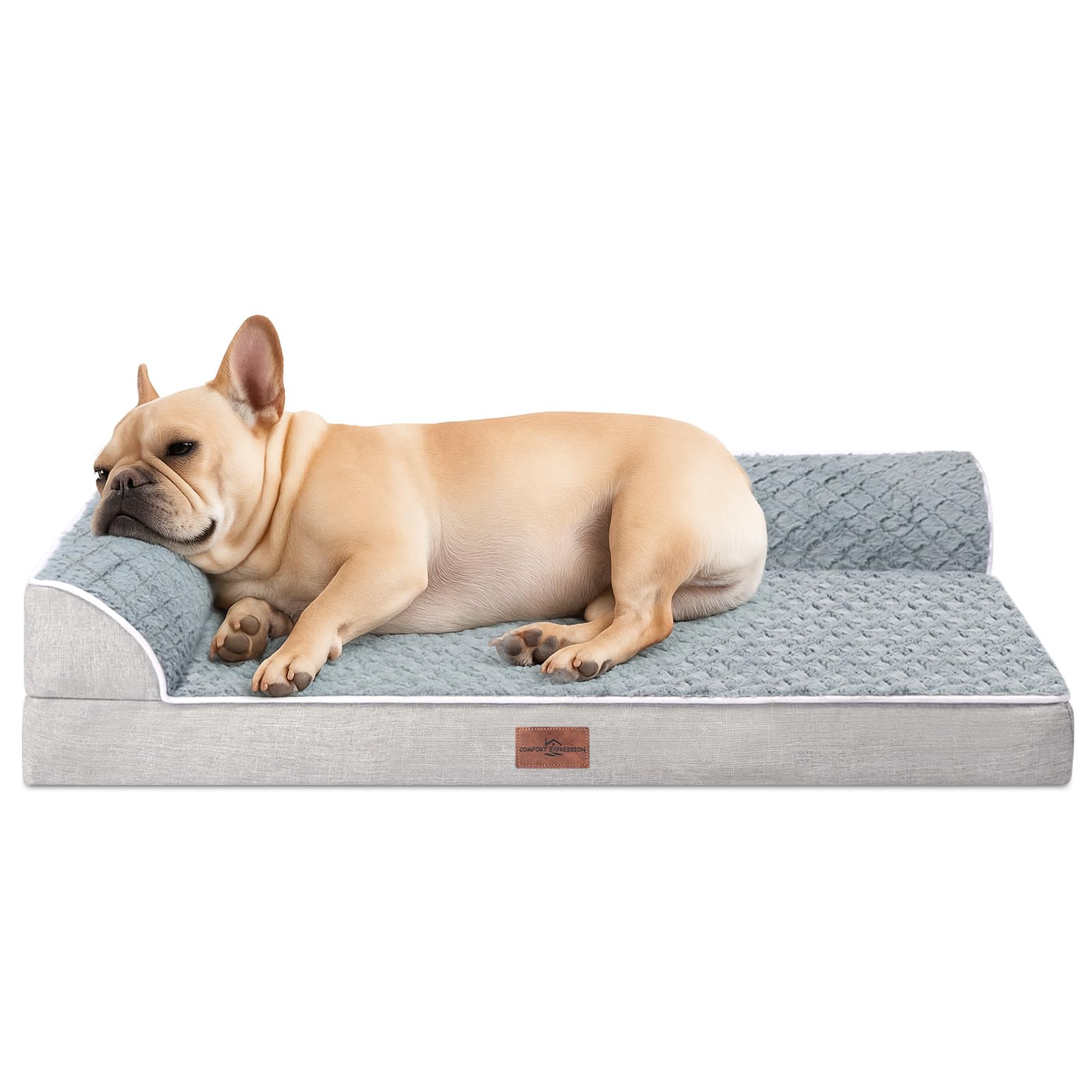 Comfort Expression Dog Beds Medium Size Dogs, Orthopedic Medium Dogs Beds, Waterproof Dog Beds with Removable Washable Cover & Non-Skid Bottom(Grey)