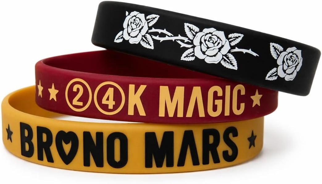 Bruno Merch Gifts Inspired Wristband 6 Pcs These Accessory to Complement Concert look Jersey Merchandise Gifts for Fans Birthday