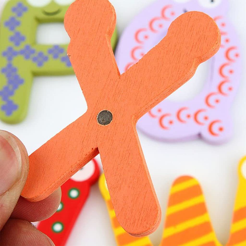 26Pcs Wooden Magnets Fridge Letters Refrigerator Whiteboard Fridge Magnets For Home Office School