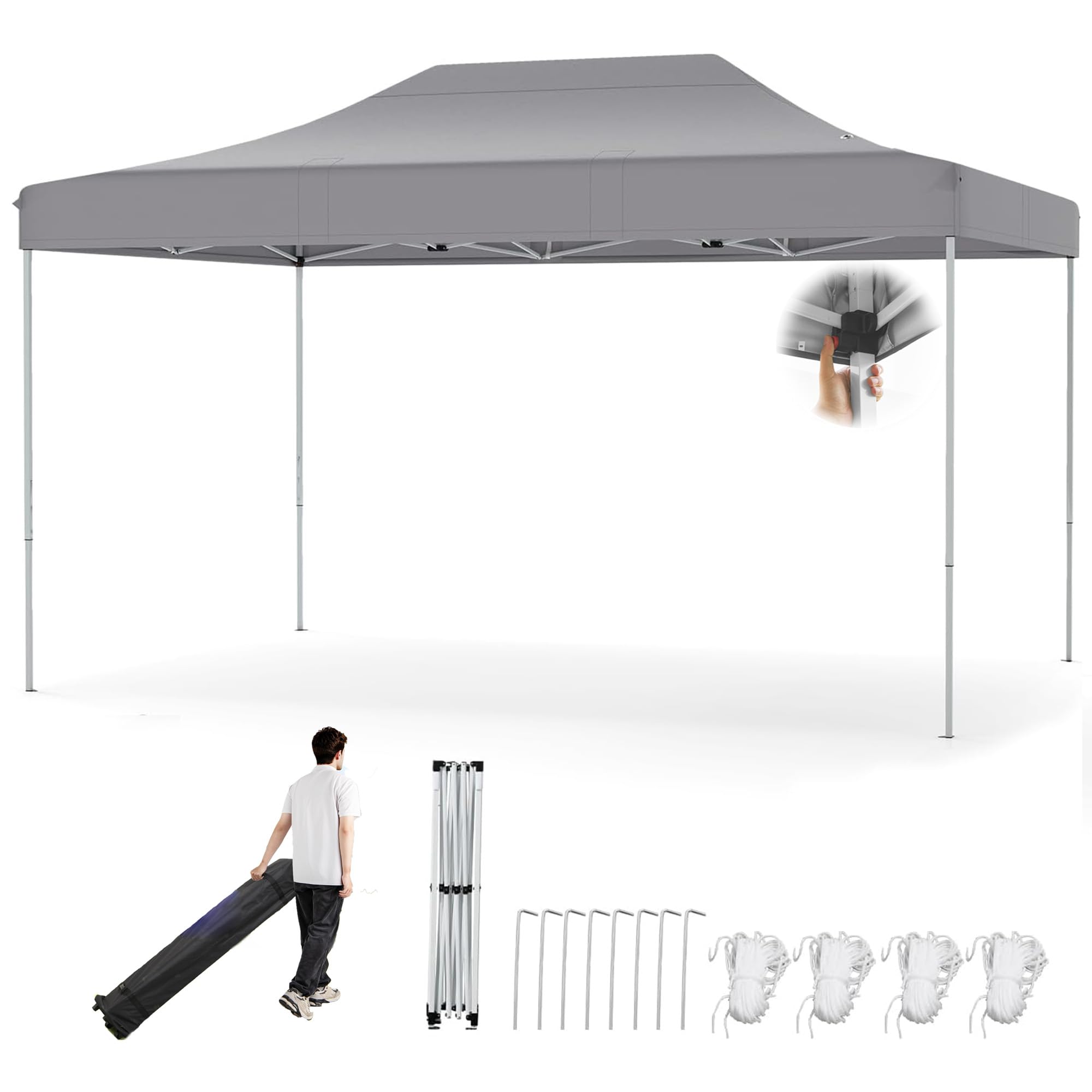 Barnum tente de réception 3x4,5 imperméable pliable gris pop-up