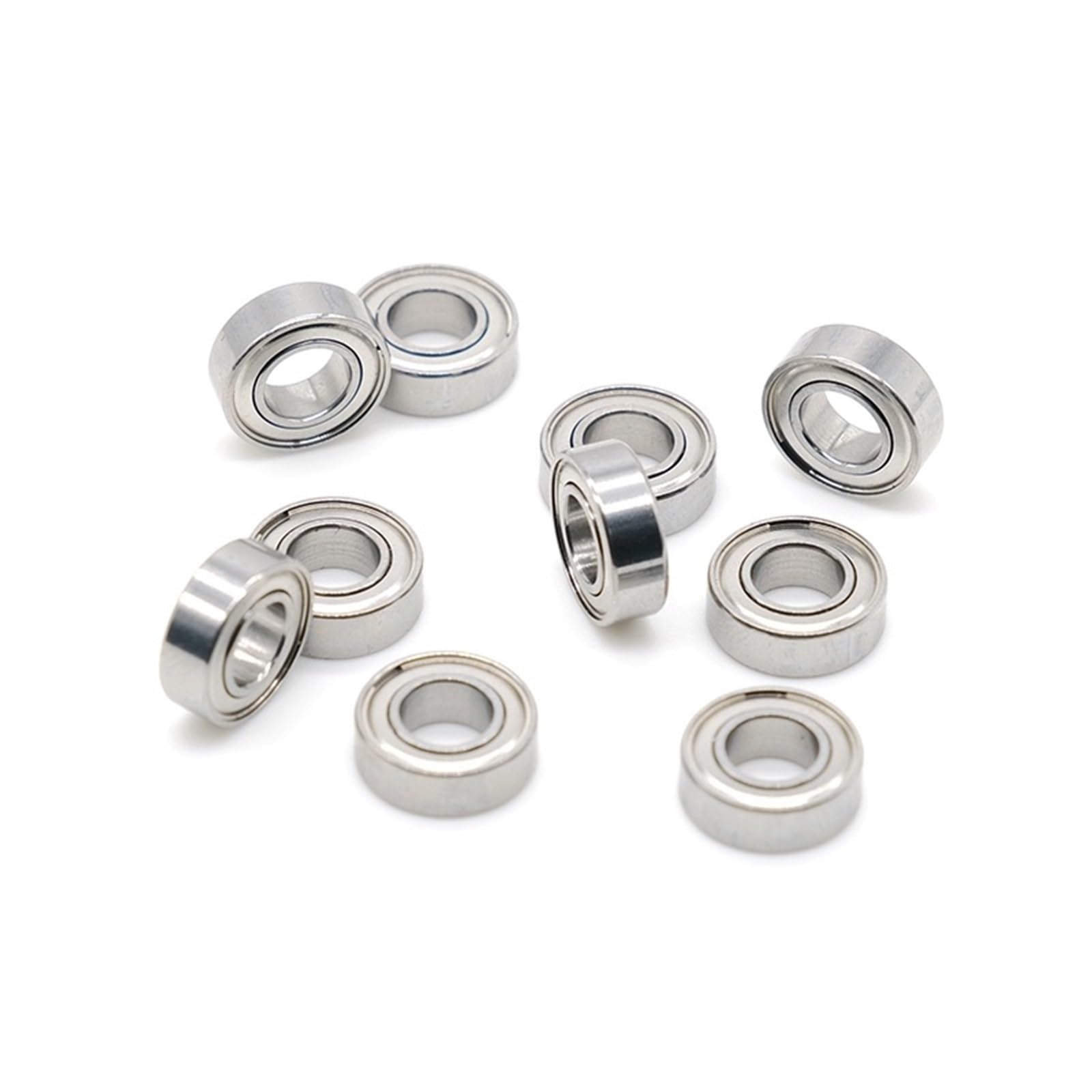 Cuscinetti a sfere a gola profonda in acciaio inossidabile in miniatura SR166 ZZ da 3/16"x3/8"x1/8" pollici SR166 ZZ, 10 pezzi