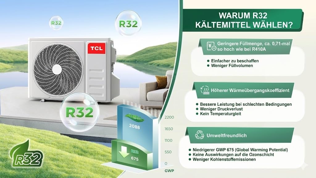 TCL BreezeIN Split Klimaanlage 12000 BTU Inverter Klimagerät mit Wärmepumpe zum Kühlen & Heizen | A++ | App & WLAN Smart Home für Räume bis zu 35m²