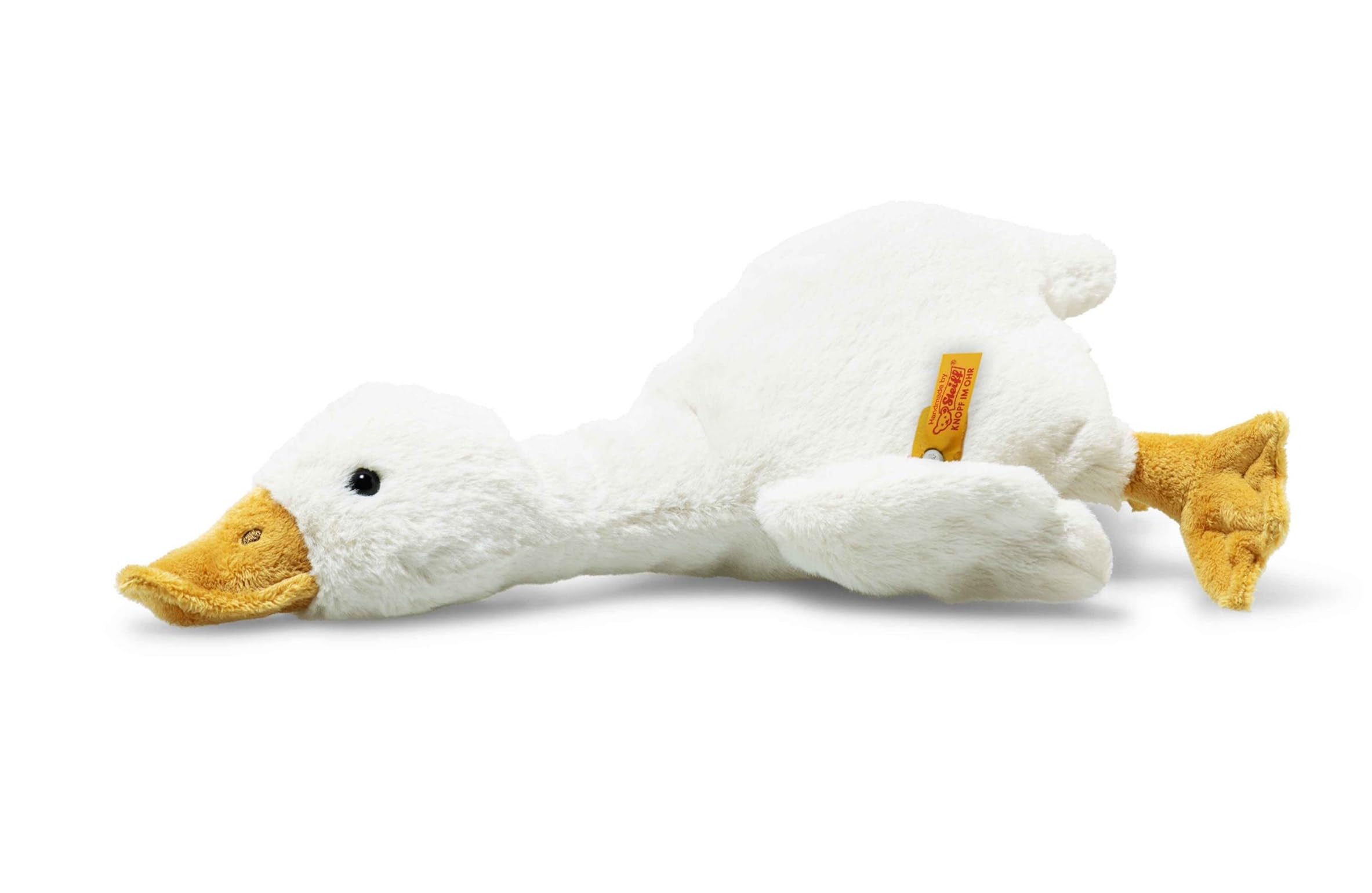 Steiff Gilda - Oie Blanche - 26 cm - Soft Cuddly Friends - Peluche Moelleuse pour Jouer et se blottir - en Peluche Douce pour Une Peau Douce de bébé - Lavable en Machine