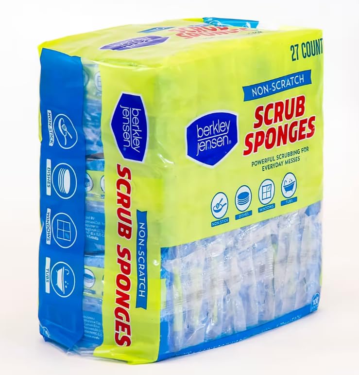 Image of Berkley Jensen Non Scratch Cellulose Scrub Sponges, 27 ct., Blue