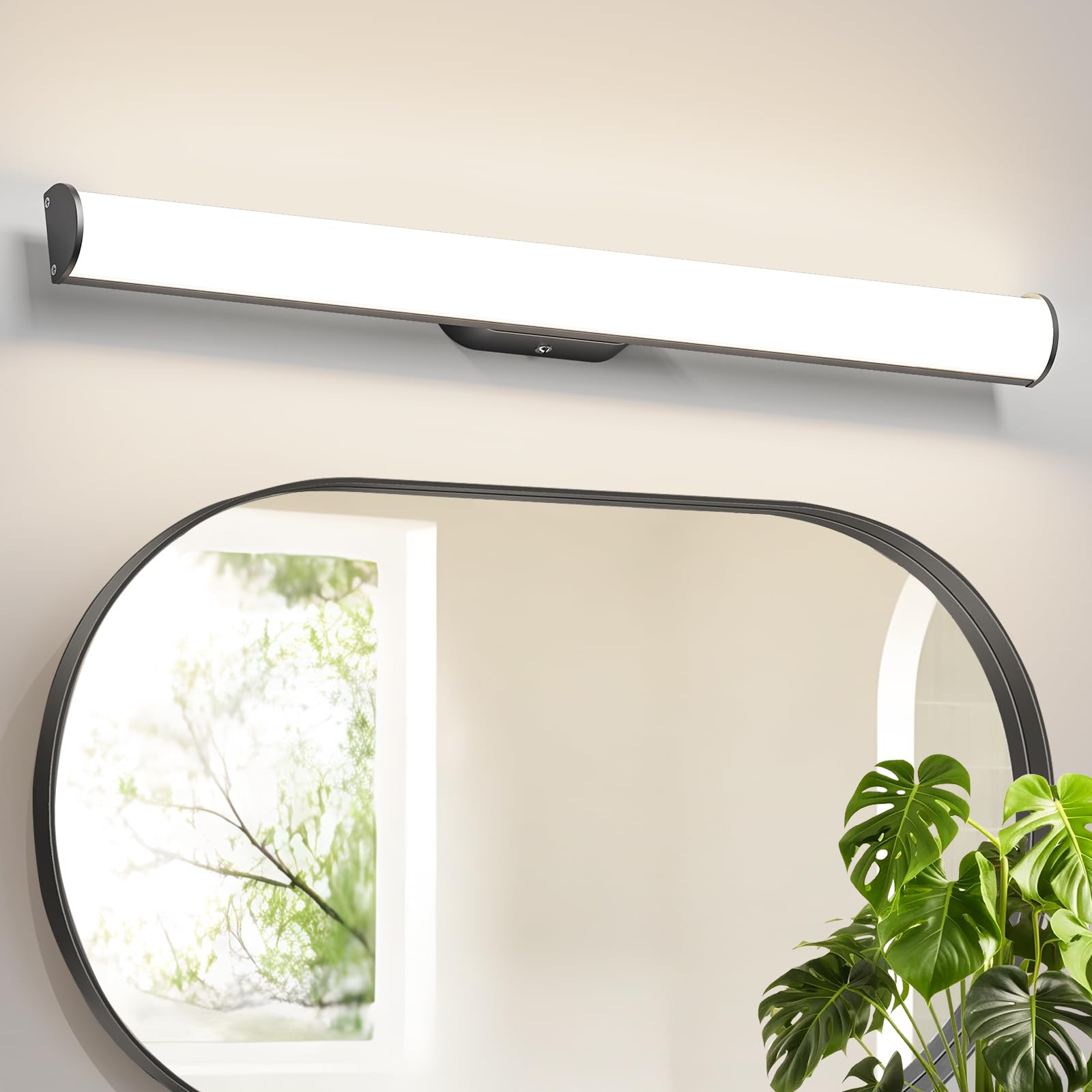 OOWOLF 59.5cm Lampada da Specchio per Bagno - 16W Luce Naturale 4000K IP44 Impermeabile Luce Specchio LED Applique Bagno Specchio Moderno Illuminazione
