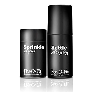 Fix-O-Fit Hair Fibers Black 22gm + Fiber Holding Spray 100ml (Pack of 1)