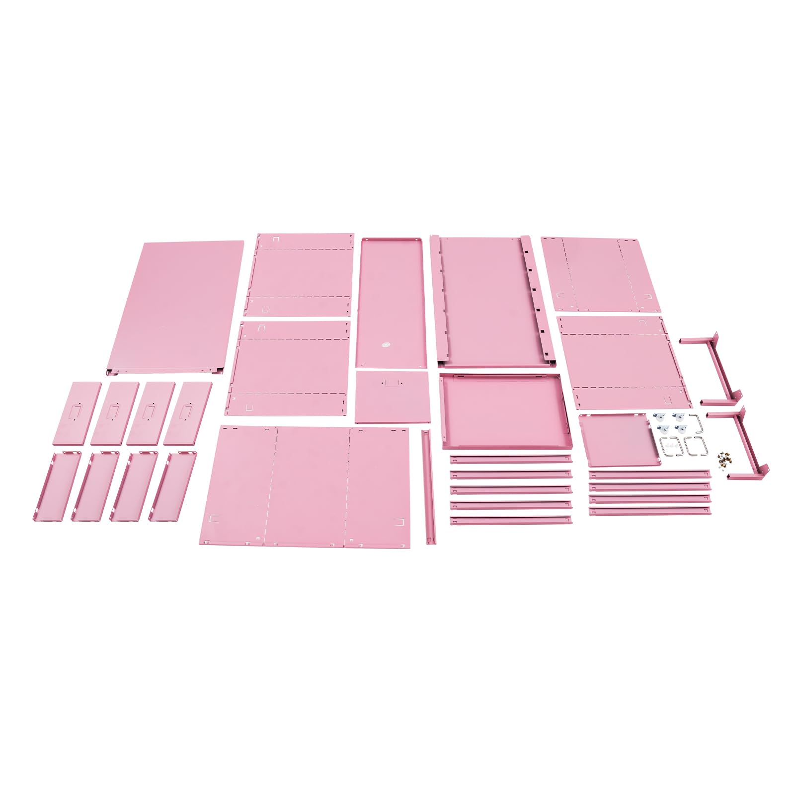 Armadietto mobile con 5 cassetti, in metallo, per casa, studio, ufficio e scuola, 28 x 41 x 69 cm (rosa)