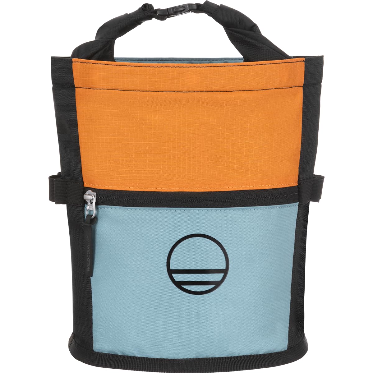 Wild Country Sequence Chalk Bucket - Large Rock Climbing Chalk Bag with Zippered Pocket - Deepwater/Sandstone/Black - One Size