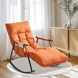 Cadeira de Balanço Adulto, Estilo Exclusivo, Cadeira Balanço, Poltrona Balanço, Laranja, 60 cm x 74 cm x 85 cm