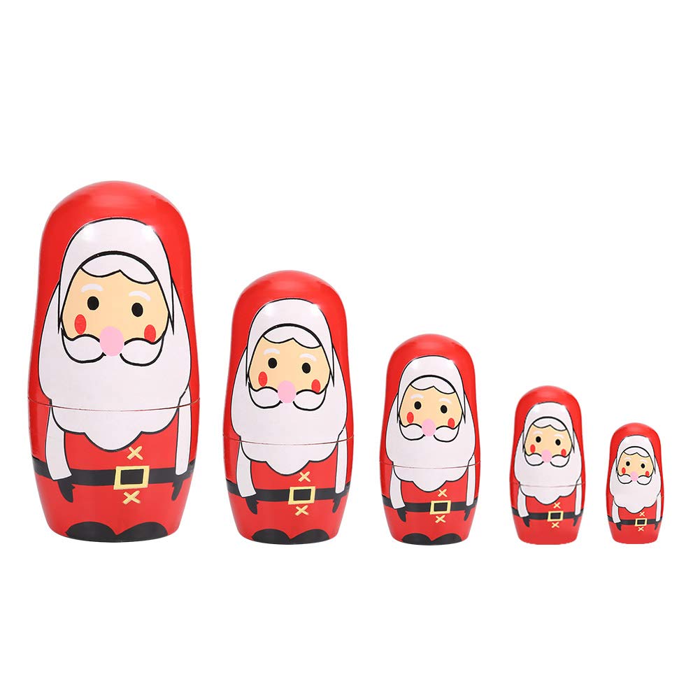 Christmas Handpainted Cute Wooden Matryoshka Dolls Set, 2x1cm to 14x6.5cm wood nesting dolls with Small Santa Claus Large Snowman, multi layer nesting for Christmas decorations.