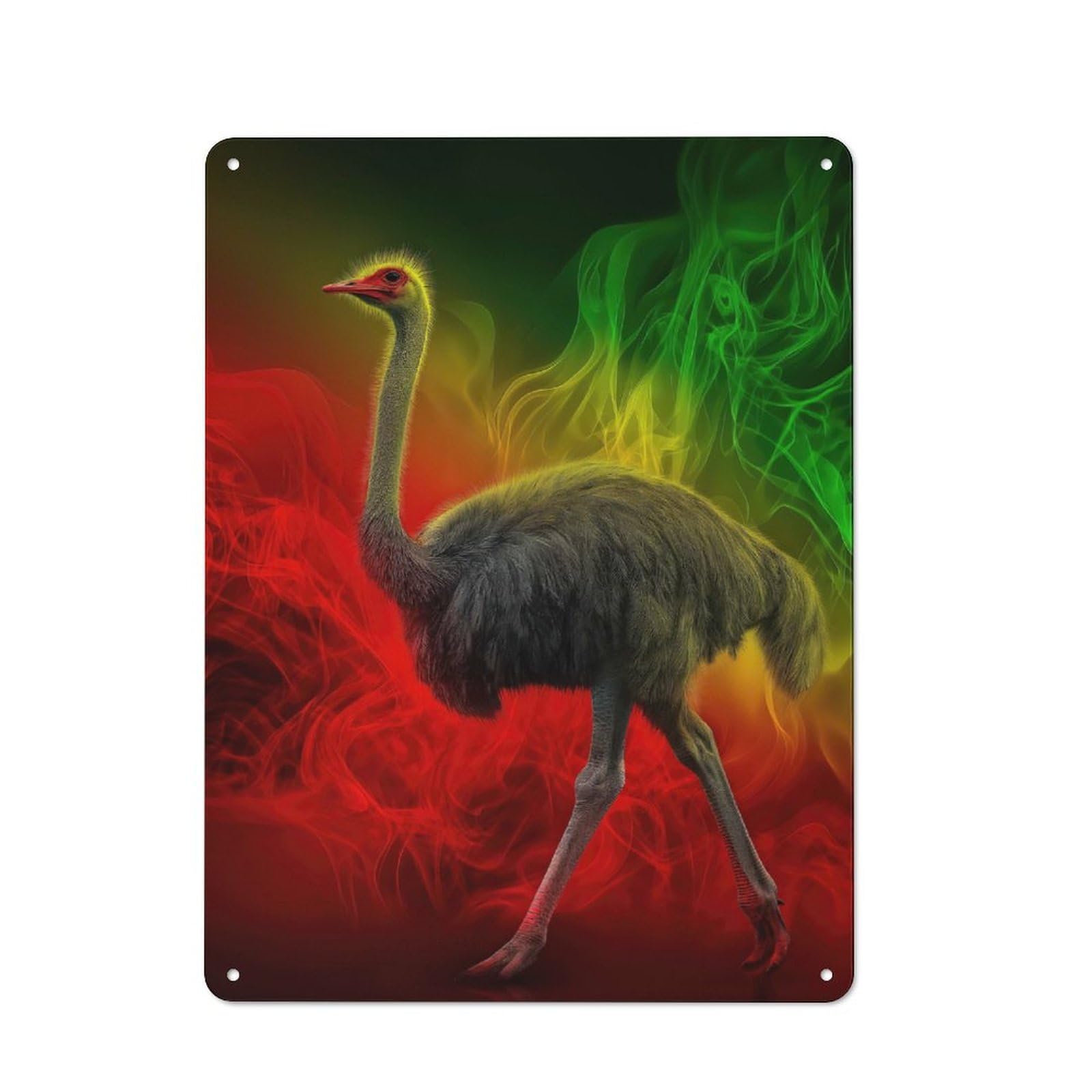 Junmoney Rasta Ostrich Vintage Tin Sign 40X30cm With For Garage Wall, For Kitchen And Home Bar Decor, For Living Room And Hallway Decor