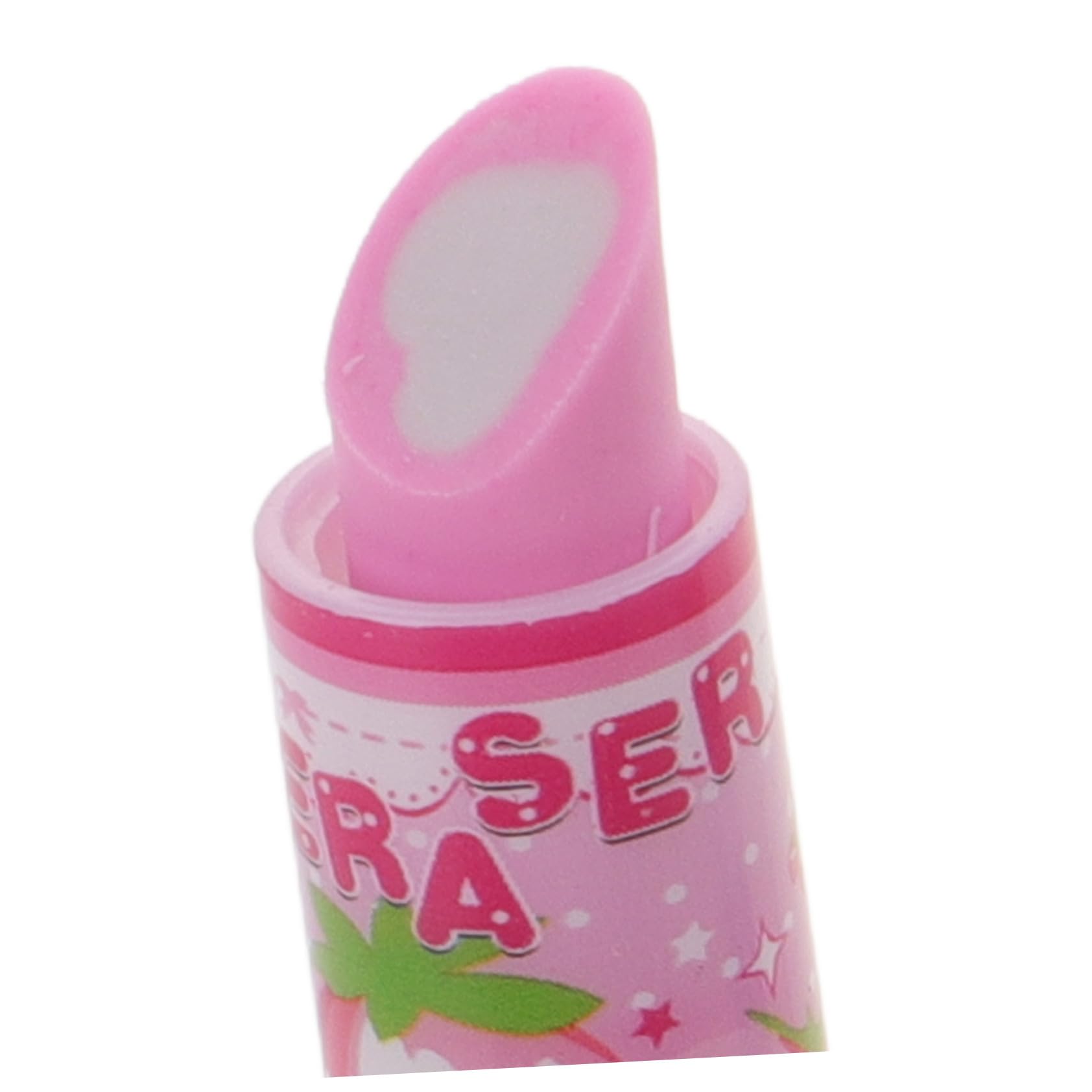 ibasenice Lipstick Shape Erasers 3Pcs Creative Fruit Pattern Pencil Erasers Kids School Stationery Portable