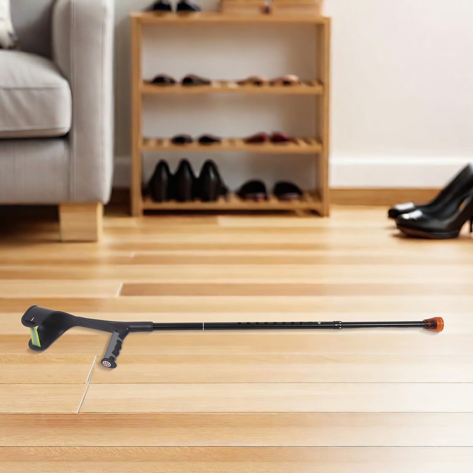 TOYANDONA Muletas de Antebrazo Plegables de Aleación de Aluminio con Soporte Anatómico y Altura Ajustable para Rehabilitación y Viajes, Ligeras y Portátiles