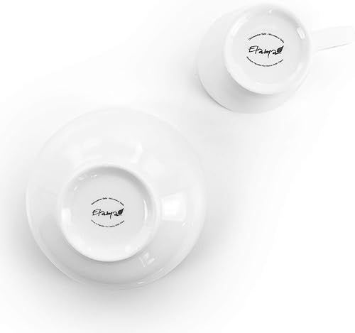 Miniatura 3 de Juego de vajilla redonda de porcelana de 18 piezas en blanco sólido casual formal 16 apto para lavavajillas