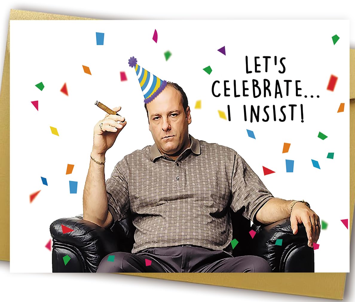 OJsensai Tony Soprano Birthday Card, Happy Tony Birthday Card for Husband, Funny Bday Card for Boyfriend, The Sopranos Greeting Card for Him Her
