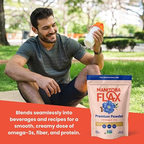 Miniatura 8 de Semillas de lino molidas  Manitoba Milling Co  Seis bolsas de 1 lb  Fibra de linaza molida suave con proteína, Omega 3  Libre de gluten, linaza