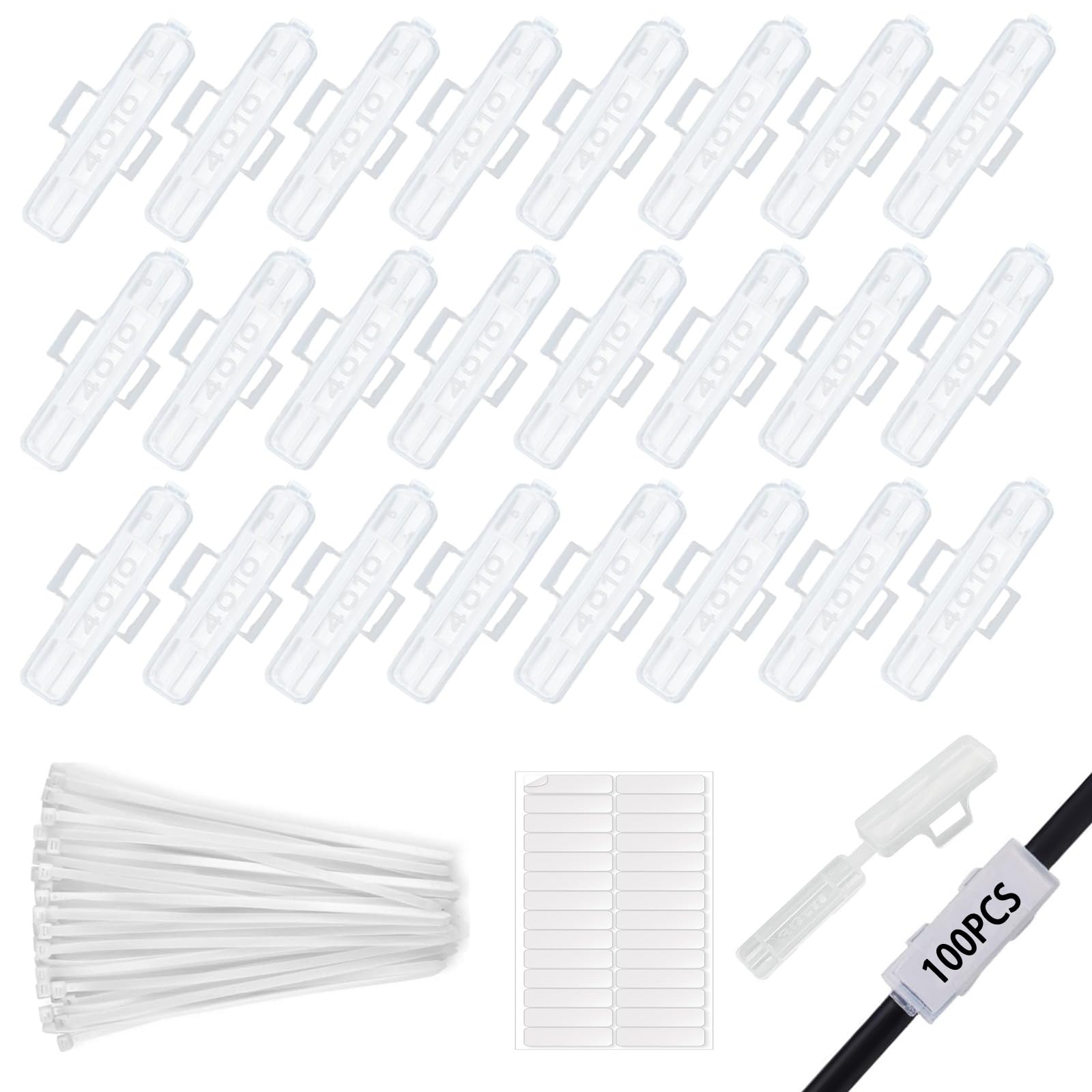 60 etichette adesive per marcatura cavi, colorate, impermeabili, stampabili