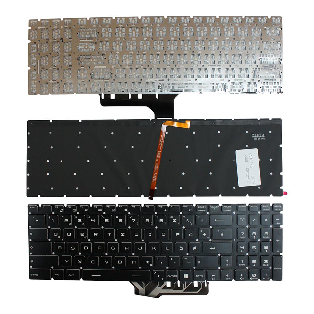 Power4Laptops Alemán Retroiluminada Negro Windows 8 Teclado de Repuesto para Ordenador portátil Compatible con MSI Gaming GT72 2QE-251MY