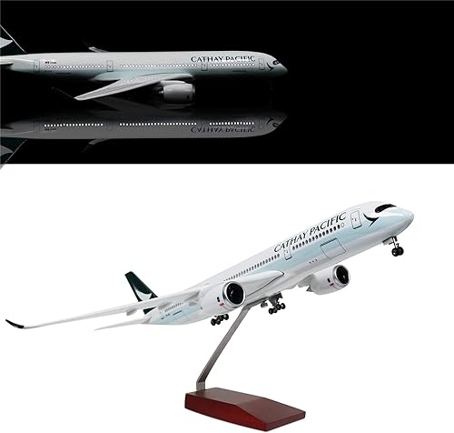 24-Hours Modelo de avión 1:160 HK Cathay Pacific Airbus 350 modelo de avión con luz LED (toque o control de sonido) para decoración o regalo