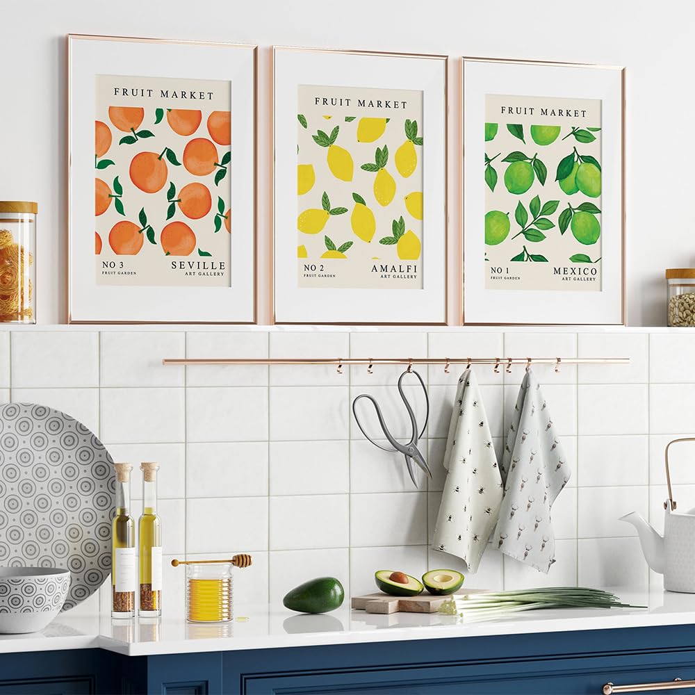 Amazon.com: Sfwarmart Set of 3 Fruit Market Wall Art, Orange Lemon
