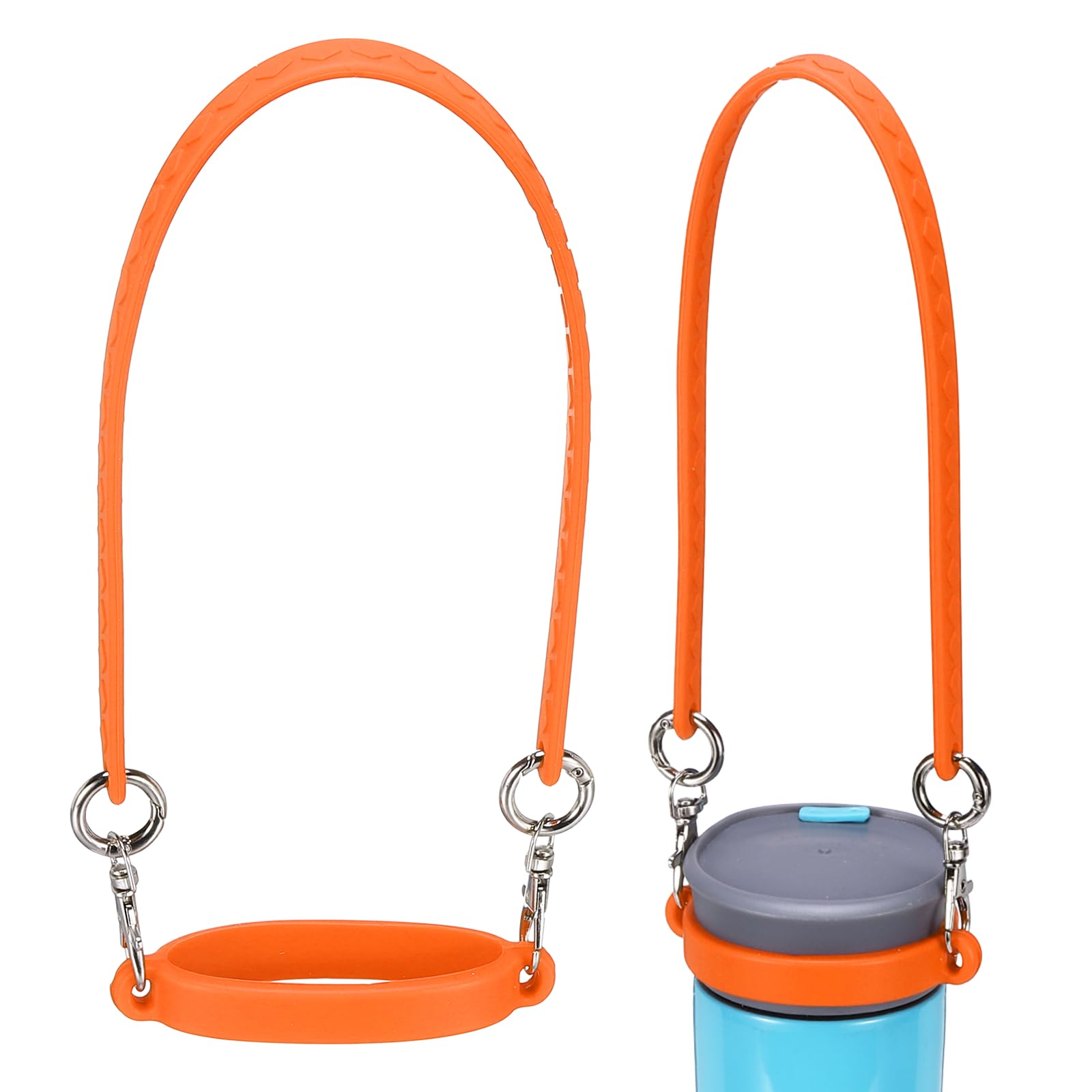 YELARXI Silicone Water Bottle Handle, Water Bottle Handle Strap Universal Carrier Strap for Stanley Cup Accessories & Orange-Fitting for (Hiking/Camping/Gym/Fitness/Travel/Outdoor Use)