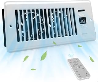 Quiet Register Booster Fan 4 x10''- Air Vent Fan Booster with Smart Thermostat to Fast Heating and Cooling Room, Upgraded（Vent Size : 5.51'' x 11.54''）