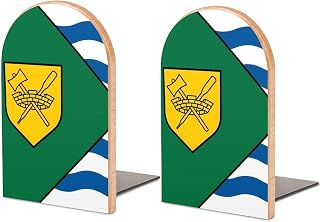 Flag of Vancouver Wooden Bookends Non-Slip Support for Shelves Office Desk 2-Pack
