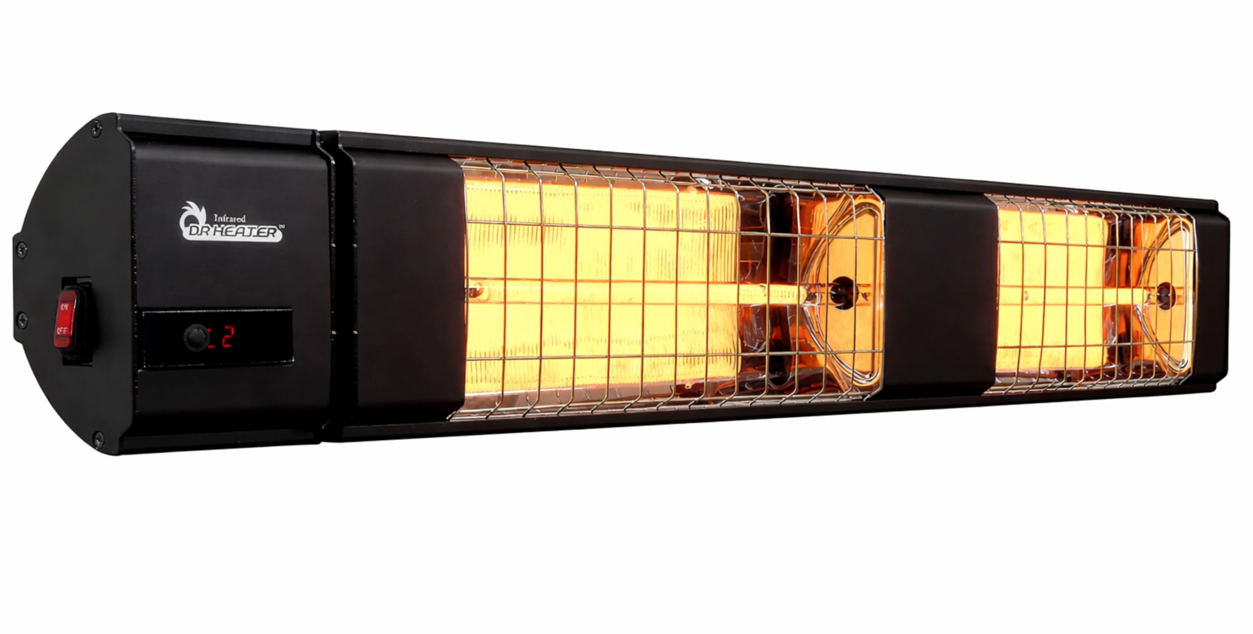 DR. INFRARED HEATER DR-239 3000W Indoor & Outdoor Infrared Patio Heater, Wall or Ceiling Mount, IP55 Weatherproof, Commercial or Residential, 220V-240V Electric Heater with Remote & Mounting Kit