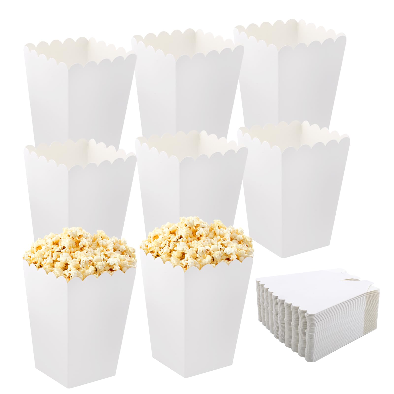 Scatole di cartone monouso rosa e blu per popcorn, 11,5x7x5 cm